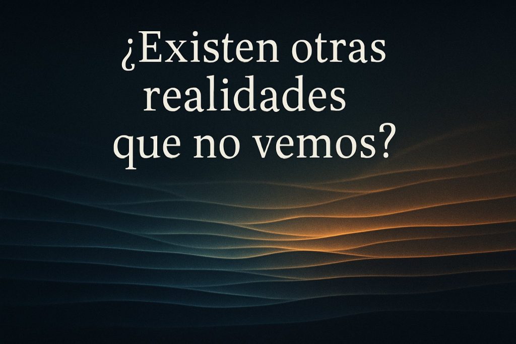 Plano sutil de múltiples realidades superpuestas con la pregunta: “¿Existen otras realidades que no vemos?”